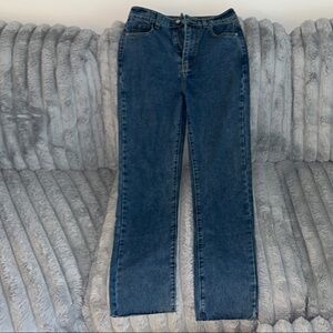 PrettyLittleThing Blue Straight Leg Jeans